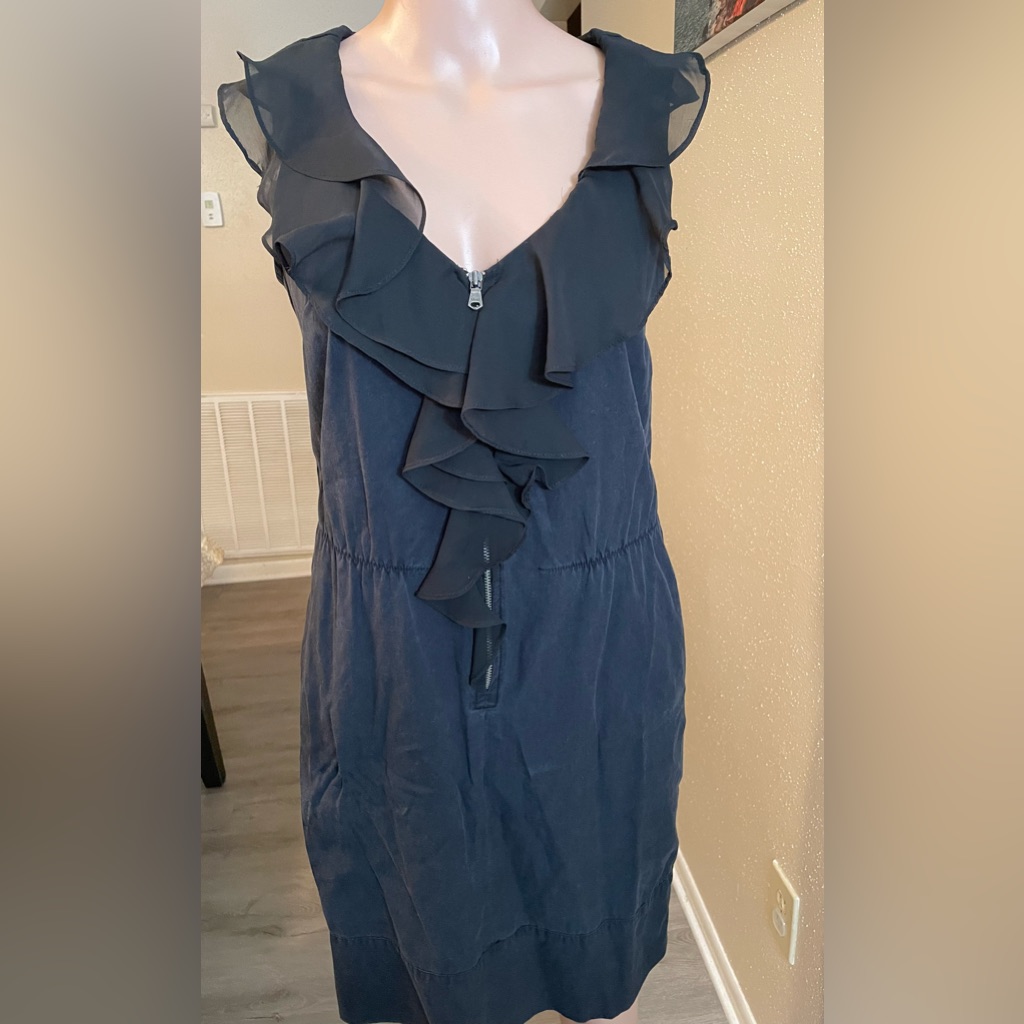 Gap Zipper Front Dress With Ruffle Detail